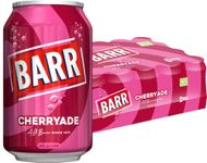 BARR since 1875, 24 Pack Cherryade, Zero No Sugar Cherry Flavoured Fizzy Drink Cans "Fizzingly Fun" - 24 x 330ml Cans