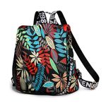 MOCA Fashionable Casual Nylon Backpack for Womens Girls M Size Multipurpose BagPack Travel, Casual, College, Office, Work Gift Bag Women (Maple Leaf)