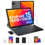 DOOGEE U11 2025 Newest Tablet 11'' Android 15 16GB+128GB/2TB TF Octa-Core, 90Hz Display, 8580mAh, Netflix 1080P Android Tablet, Bluetooth 5.0+5G WiFi Tablet, Tablet with Pen, Keyboard,Mouse&Case-Black