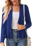 Womens Casual Lightweight Long Sleeve Cardigan Soft Drape Open Front Fall Dusters Bright Blue M