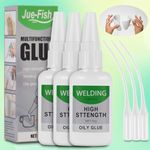 Universal Super Glue Gel,Jue Fish Glue Welding High-Strength Oily Glue Jue-Fish Multifunctional Glue Instant Bonding Repair Glue for Shoes Glass Ceramics Metal Craft Plastic Wood Leather 50g (3pcs)