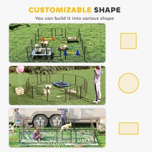 PawHut 12-Panel Dog Playpen, 60cm – Indoor/Outdoor Pet Fence