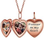Image Locket Pendant Necklace Rose 
