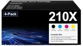 210X High-Yield Toner Cartridge Compatible Replacement for HP 210A 210X W2100X Works with HP Color Pro MFP 4301 4201 Series MFP 4301dw 4301fdn 4301fdw 4201dw Printer 4 Pack Black Cyan Magenta Yellow