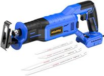 Cordless Reciprocating Saw for Dewalt 20V Battery: 3200 SPM Brushless Sawzall, 3 Variable Speed, 1" Stroke Length, Keyless Blade Clamp, Includes 4 Blades for Metal, PVC, Wood Cutting. Tool Only