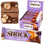 FitnesSHOCK Protein Bar 12pcs no added sugar, 19% protein, low carb (5,5g), rich in fibre, low calorie, 12-pack fitness chocolate bars box, palm oil free, no flour, 12x50g Hazelnut Caramel Flavor
