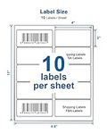 2" x 4" Shipping Address Labels, POLONO Internet Mailing Shipping Labels, Sticker Labels for Laser/Inkjet Printer, Permanent Adhesive (200 Labels, 20 Sheets), 8.5"X11" White Mailing Labels