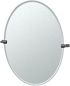 Gatco 4719MXLG Bleu Large Oval Mirror, 32-inch, Matte Black