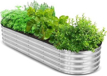 Utopia Home Galvanized Raised Garden Bed Kit 6x2x1ft, Planter Box Raised Garden Beds Outdoor, Easy Assembly Metal Raised Bed for Gardening Vegetables, Fruits, Flowers - Pack of 01 - Silver