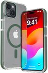 Vaku Luxos Thermoplastic Polyurethane Apex Magpro Back Cover Case For iPhone 15 Shockproof Scratch Resistant Slim Thin Military-Grade Protection Support Mag-Safe Wireless Magnetic Charging-Green