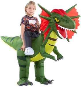 HSCTEK Inflatable Dinosaur Costume Kid Boy Girl, Blow up Dilophosaurus Cosplay