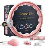 Leann L!fe 16 Knots Waist 46” Silent Smart Weighted Hula Hoop for Adults Weight Loss Infinity Hoop Plus Size Gymnastics Home Outdoors Fitness Exercise Workout Equipment Abdominal Toner Pink