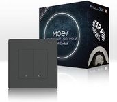 MOES STAR RING ZigBee Smart Switch, 10A, No Neutral Line No Capacitor, Compatible with MOES/Smart Life App Remote Control, Timer, Alexa Google Home Voice Control, Requires ZigBee Hub, 2 Gang-Grey