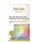 Pro-Ven Probiotics Once Daily 5 Billion CFU Adult Friendly Gut Bacteria +100% NRV Multivitamins & Minerals - 60 Day Supply - Complete Nutritional Support Men Womens Multi Strain Cultures