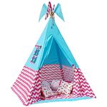 Play Tents Kids Teepee Tent Play House for Three Kids, Rainbow, 2 Star Cushions Free (TWDM-96)