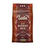 Laila Brown Basmati Rice 5 Kg - 100 % Gluten Free - Brown Basmati Rice with Aroma Fragrant - Best Long Grain Brown Basmati Rice