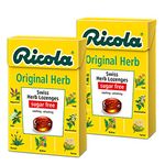 Ricola Sugar Free Original Herb Swiss Herb Lozenges Drops Pack of 2 Pouch, 2 x 40 g