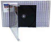 USDISC CD Jewel Cases Standard 10.4mm, Single 1 Disc, Black, Pack of 200