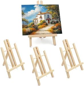 Belle Vous Caballete de Mesa de Madera para Mostrar Arte (Pack de 4) 30cm Caballete Pintura Sobremesa madera de Pino Natural Pequeña para Mostrar Lienzos, caballete pintura Arte Niños y Marcos