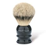 Edwin Jagger 1EJ467 Medium Silver Tip Badger Shaving Brush, Imitation Ebony for use with Shaving Cream or Soap for Men