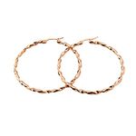 ANAZOZ Hoop Earrings Rose Gold,Hoop Earrings Men Stainless Steel 60MM Polished Circle Earring Unisex Rose Gold