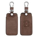 kwmobile Key Cover Compatible with Renault 4 Button Car Key Smart Key (only Keyless Go) - Faux Leather Car Key Fob Protector - Dark Brown