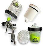 Lime LiNE 1.4 mm PRO HVLP Paint Spray Gun for Automotive Basecoats, Clearcoats and Primers. (Bonus) Disposable Paint Cup Setup