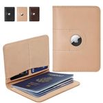 ALLIVE Genuine Leather Passport Holder Wallet Cover Case for Men and Women Travel, Christmas Birthday Gifts, Airport Essentials, Passport Holder with Airtag Slot, Beige, Passport Holder