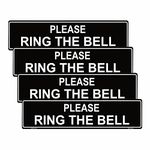 Haobase 4 PCS Please Ring The Bell Sign - Self Adhesive Vinyl Sticker (20cm x 5cm)