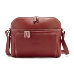 Goatter Genuine Leather Casual Sling Bag for Girls and Women (Red)