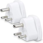 kwmobile 2x Travel Adapter Type D - Universal Travel Adapter to Type D Socket for Holidays in India, Sri Lanka, Nepal, UAE, Nigeria - White 2-Pack