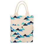 earthsave Insulated Lunch Bag for Office Women & Men (Blue & White) | Eco-Friendly Canvas Tiffin Bags for School, Cotton Drawstring Lunch Bag for Kids| Cloth Lunch Box Bags | Tringle Lunch Bags