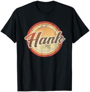 Graphic 365 Name Hank Vintage Funny Personalised Gift T-Shirt