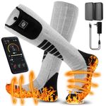 Heated Socks for Men Women - Unisex Rechargeable Heated Electric Socks - 7.4V 3000mAh Battery Powered Heat Ski Socks - Riding Camping Skiing Hiking Warm Thermal Winter Heating Socks (Large)