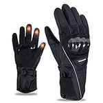 CHANGE MOORE Winter Motorcycle Gloves for Men Women Touchscreen, Superior Thermal Cotton Waterproof Winter Gloves for Riding, Climbing, Racing, Cycling Black L