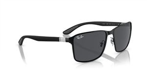 Ray-Ban Rb3721 Square Sunglasses, Matte Black on Black/Dark Grey, 59 mm