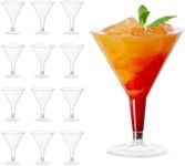 MATANA 96 Premium Plastic Martini Glasses for Cocktails & Dessert, 210ml - Sturdy, Elegant & Reusable - Weddings, Birthdays, Christmas, Parties & Events (96)