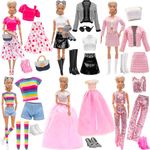 Bartoies Fun11.5 Inch Girl Dolls Fashion Pack 6 Set Doll Clothes Include Chic Suits Party Gown Sequin Outfit Stylish Dress with 6 Pairs of Shoes 3 Accessories for Storytelling Girl Dolls Clothing Set