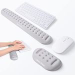 Univo Colors Gray Keyboard Wrist Support and Mouse Wrist Rest Set, Made of Memory Foam Soft Gel, Ergonomic Pad for Computer, Laptop, Mouse, Office, Gaming