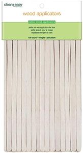 Clean + Easy Petite Wooden Applicator Waxing Sticks – Small Wax Sticks for Hair Removal Waxing, 100 Count