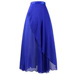 Baisdan Women Ballet Wrap Skirt Chiffon Ballet Skirt Sheer Long Dance Skirt Ballet Dance Dancewear Dark Blue