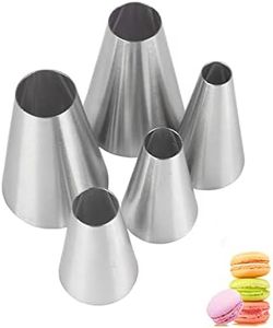 Aibakrs Large Round Piping Nozzles,Piping Nozzle Set for Macarons,Round Frosting Tips Cream Icing Nozzles Cupcakes Cookies Cake Baking Supplies,5 Pcs