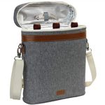 3 Bottle Insulated Wine Cooler Bag, Portable Wine Carrier with Shoulder Strap for Beach Travel Picnic, Unique Wine Carrier for Wine Lover Gifts, Grey