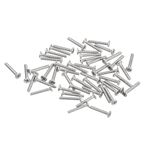 uxcell M1-0.25 x 6mm 100Pcs Flat Round Head Screws 304 Stainless Steel Phillips Drive Machine Screws Hardware Fastener for Furniture Connection