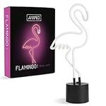 Amped & Co - Flamingo Neon Desk Light, 17" x 6.7" - Flamingo Party Decorations, Pink Neon Signs Decorations - Flamingo lamp, Pink LED Sign, Flamingo Light