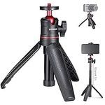 HAFOKO MT-08 Mini Camera Tripod Small Extendable Selfie Stick Smartphone Tripod Desktop Handheld Travel Tripod 1/4” Compatible for Cell Phone Webcam Camera Youtube Vlogging(Max support 1.5kg)