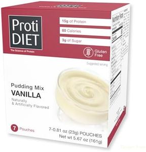 ProtiDIET Vanilla Instant Pudding Mix - Gluten free, Low Fat, High Protein Snacks with Nutritious Minerals, Perfect Low Sugar Dessert for Active Adults - 7 Pudding Mix Pouches Per Box