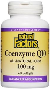 Natural Factors Coenzyme Q10 - Antioxidant Support Supplement Supports Cellular Energy Production - Better Absorption Aids Healthy Heart Function - 100 mg, 60 Softgels (60 Servings)