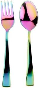 Ahimsa Stainless Steel Kids Utensils - Kids Fork and Spoon Set, Pediatrician Designed Rainbow Silverware Set, 100% BPA Free & Dishwasher Safe (Rainbow)