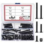 60 Pcs Crib Hardware Screws, Baby Bed Crib Screws Replacement Set, Hex Socket Head Cap Crib Baby Bed Bolt and Barrel Nuts for Chair Cabinets Cots Cribs Furniture Screws, M6x(20/30/40/50/60mm)